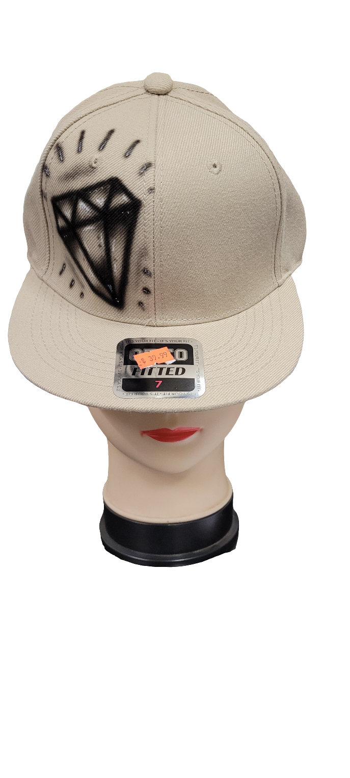 Custom Airbrushed Diamond Fitted hat