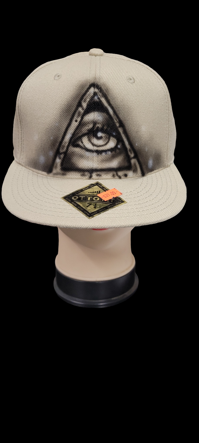 Custom Airbrushed llluminati Fitted hat