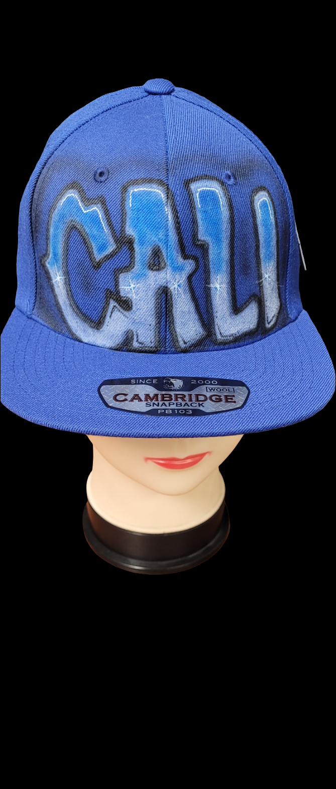 Custom Airbrushed Cali snap back Hat